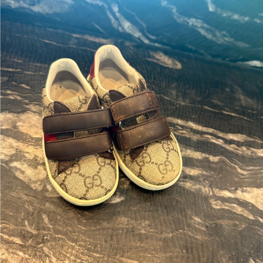 Gucci Kids Brown Monogram Sneakers